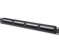 Коммутационная панель DATAREX категория 6, utp, 19 дюймов, 1u, 24хrj45 568a/в, черный DR-4003