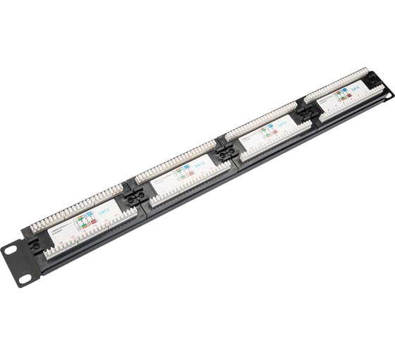Коммутационная панель DATAREX категория 6, utp, 19 дюймов, 1u, 24хrj45 568a/в, черный DR-4003