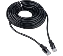 Литой многожильный патч-корд Cablexpert UTP категория 5e, 10м, (черный), PP12-10M/BK