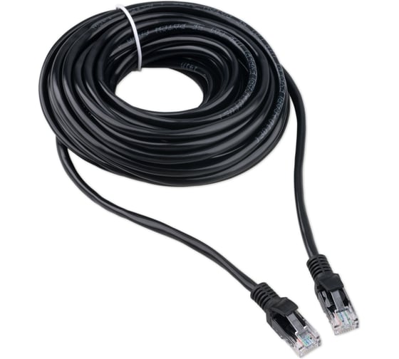 Литой многожильный патч-корд Cablexpert UTP категория 5e, 10м, (черный), PP12-10M/BK