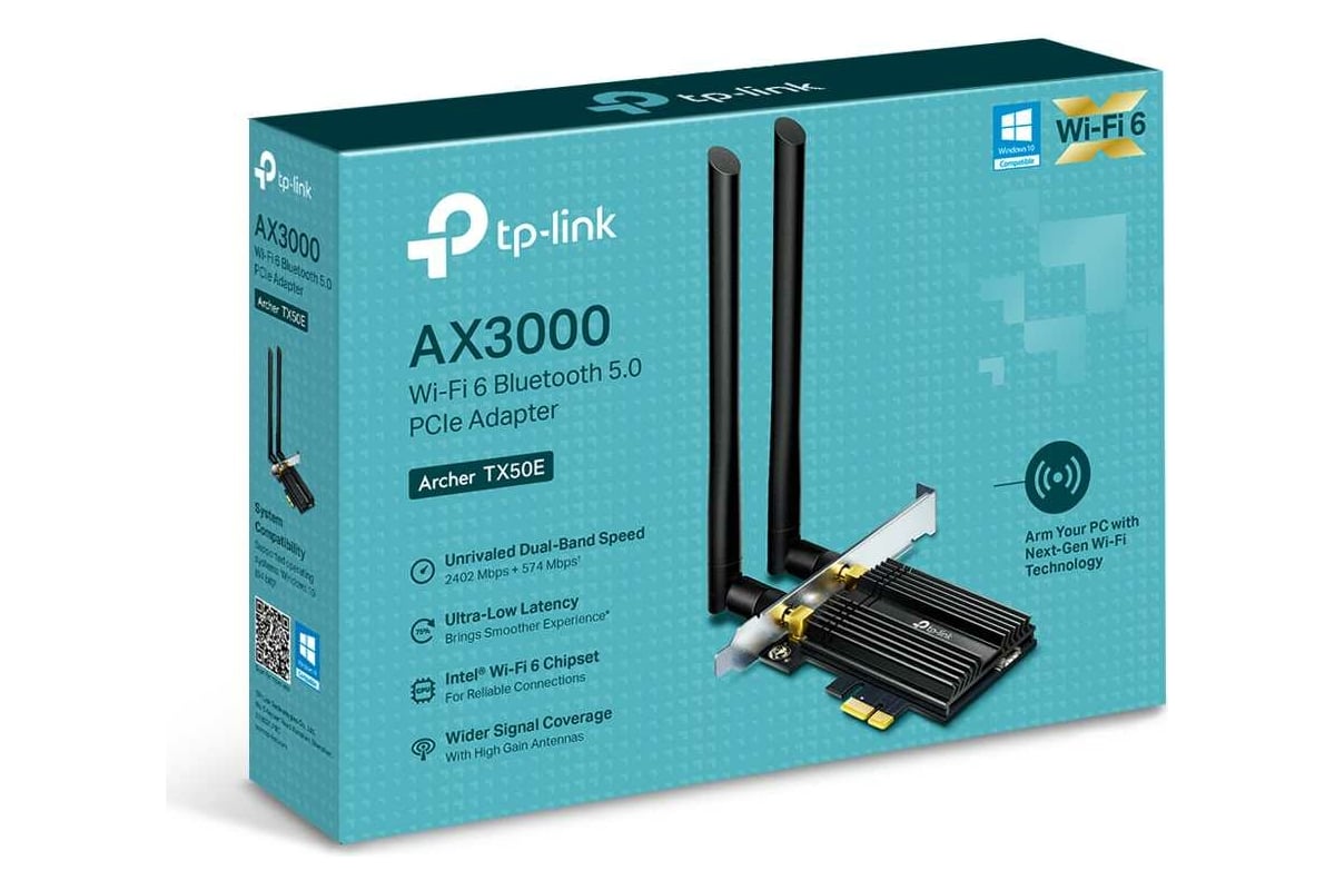 Wi-fi адаптер TP-Link Archer TX50E - выгодная цена, отзывы, характеристики,  фото - купить в Москве и РФ