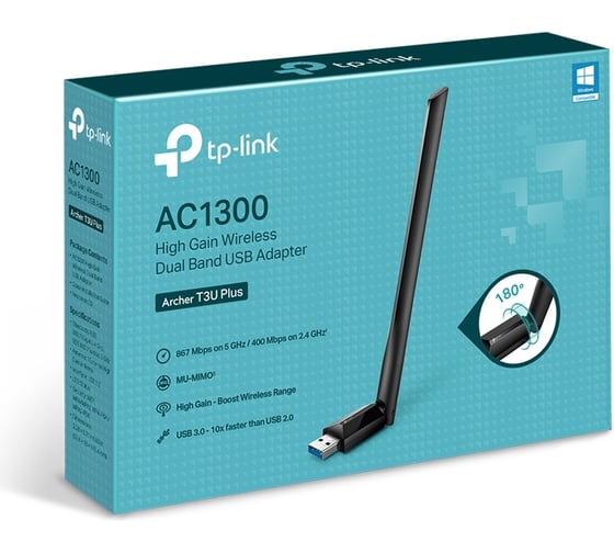 Двухдиапазонный wi-fi usb-адаптер TP-Link ARCHER T3U PLUS