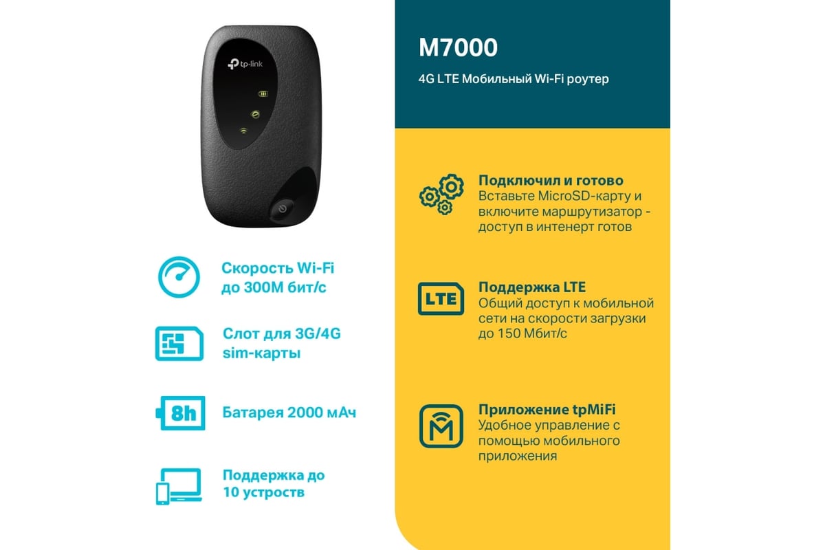 Мобильный Wi-Fi роутер TP-Link M7000