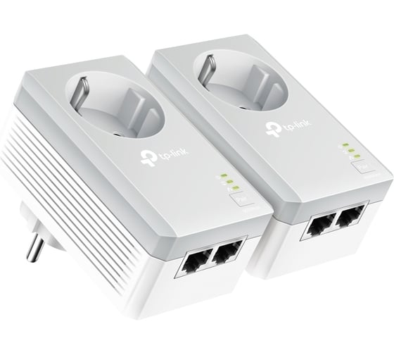 Комплект 2-портовых адаптеров TP-Link powerline со встроенной розеткой TL-PA4020P KIT 1