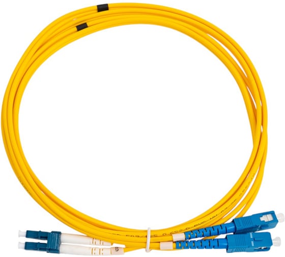 Оптический патч-корд NEWMAX NM дуплексный LC/UPC-SC/UPC SM G.652D 3.0мм желтый 2м NM-2LC-2SC/SU-2.0 1
