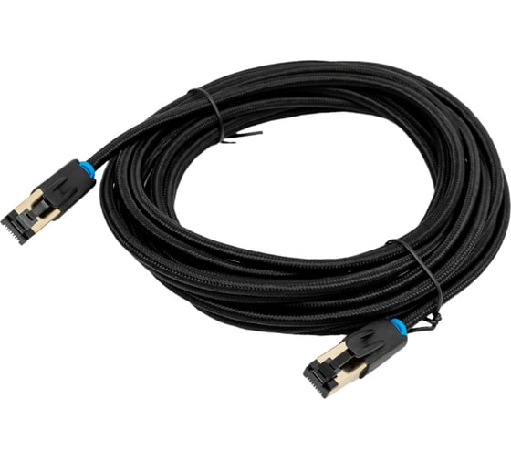 Прямой патч-корд VENTION SFTP cat.8 RJ45 - 5м. Черный Тканевая оплетка IKGBJ