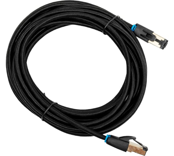 Прямой патч-корд VENTION SFTP cat.8 RJ45 - 5м. Черный Тканевая оплетка IKGBJ