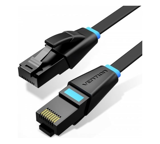 Прямой патч-корд VENTION UTP cat.6, RJ45 - 2м. плоский Черный IBJBH
