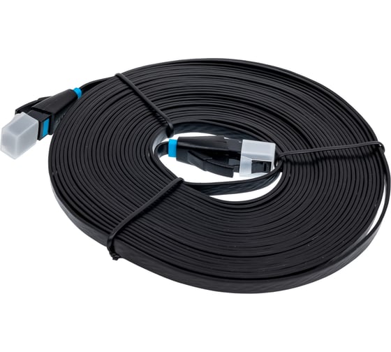 Прямой патч-корд VENTION UTP cat.6, RJ45 - 8м. плоский Черный IBJBK