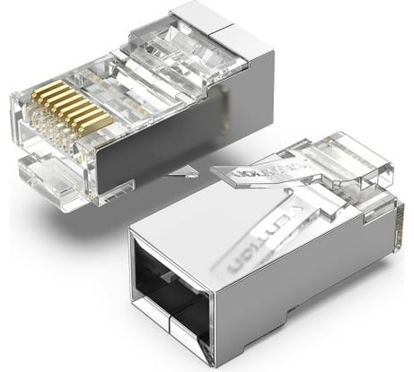 Коннектор RJ45 (8p8c) VENTION, FTP, cat. 6, под витую пару, экранированный (10шт.) IDCR0-10