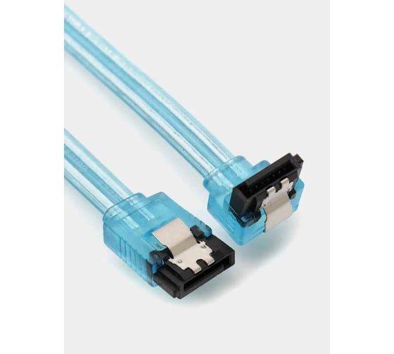 Кабель VENTION SATA 3 M/SATA 3 M угол 90 с защелками, голубой - 0.5 м KDDSD