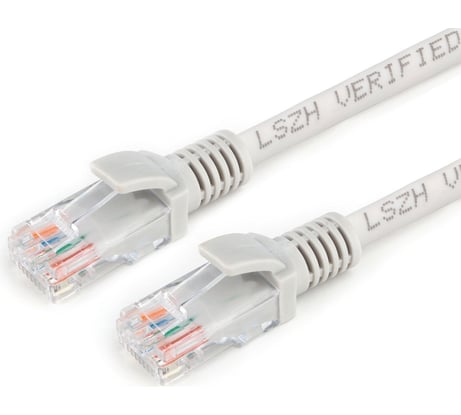 Патч-корд Cablexpert LSZH медный UTP кат.5e, 1м, литой, многожильный (серый), PP30-1M