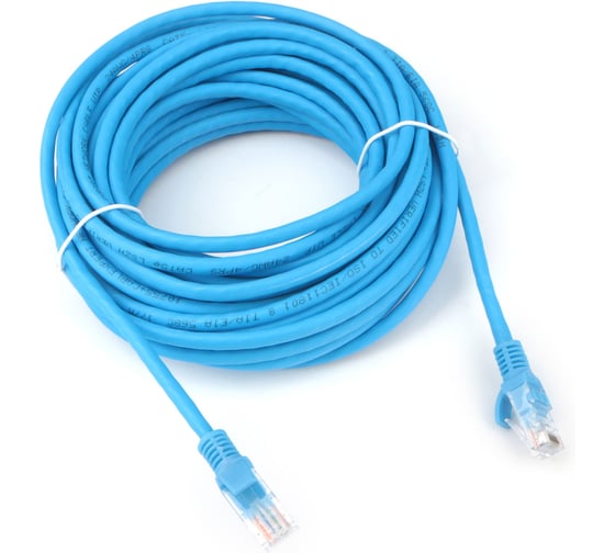Патч-корд Cablexpert LSZH медный UTP кат.5e, 10м, литой, многожильный (синий), PP30-10M/B