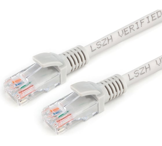 Патч-корд Cablexpert LSZH медный UTP кат.5e, 5м, литой, многожильный (серый), PP30-5M