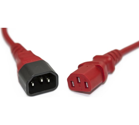 Кабель питания монитор-компьютер Hyperline PWC-IEC13-IEC14-3.0-RD IEC 320 C13 - IEC 320 C14 (3x1.0), 10A, прямая вилка, 3м, цвет красный (ПВС-АП-3*1,0-250-C13C14-10-3,0 ГОСТ 30851.1-2002 (МЭК 60320-1:1994)) 281864