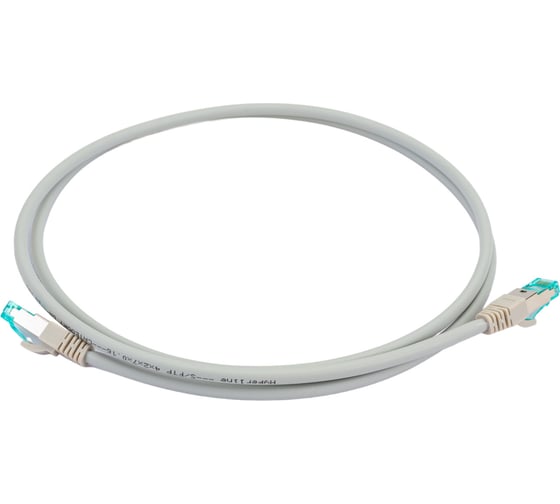 Экранированный патч-корд Hyperline S/FTP PC-LPM-SFTP-RJ45-RJ45-C6a-1.5M-LSZH-GY Cat.6a (100% Fluke Component Tested), LSZH, 1.5 м, серый 447296