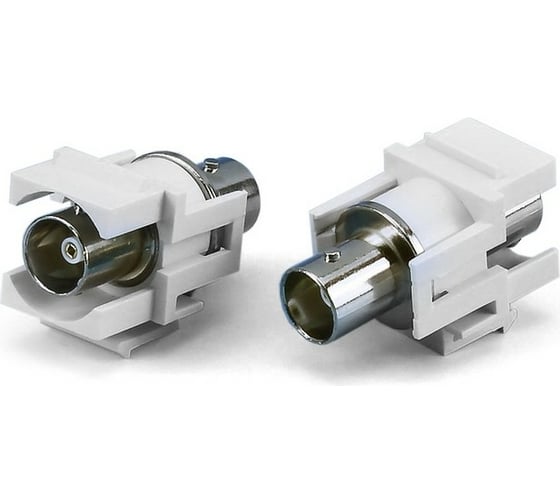 Вставка Hyperline KJ1-BNC-D-WH формата Keystone Jack с проходным адаптером BNC, D type, ROHS, белая 246971