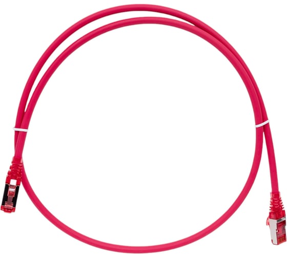 Экранированный патч-корд Hyperline F/UTP PC-LPM-STP-RJ45-RJ45-C5e-1M-LSZH-RD Cat.5е (100% Fluke Component Tested), LSZH, 1 м, красный 30961