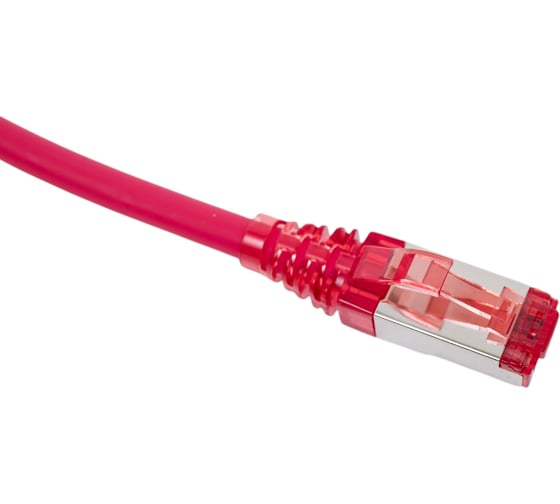 Экранированный патч-корд Hyperline F/UTP PC-LPM-STP-RJ45-RJ45-C5e-1M-LSZH-RD Cat.5е (100% Fluke Component Tested), LSZH, 1 м, красный 30961