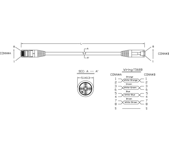 Экранированный патч-корд Hyperline F/UTP PC-LPM-STP-RJ45-RJ45-C5e-5M-LSZH-BL Cat.5е (100% Fluke Component Tested), LSZH, 5 м, синий 30993