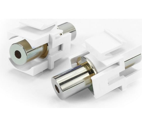 Вставка Hyperline KJ1-TRS-D3.5G-WH формата Keystone Jack с проходным адаптером TRS 3.5 мм, gold plated, ROHS, белая 247761 1