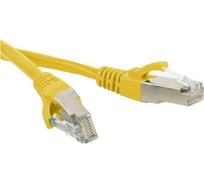 Экранированный патч-корд Hyperline F/UTP PC-LPM-STP-RJ45-RJ45-C5e-15M-LSZH-YL Cat.5е (100% Fluke Component Tested), LSZH, 15 м, желтый 36337