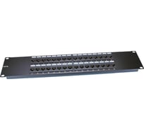 Патч-панель Hyperline PP3-19-32-8P8C-C5E-110D 19", 2U, 32 порта RJ-45, категория 5e, Dual IDC, ROHS, цвет черный 246097