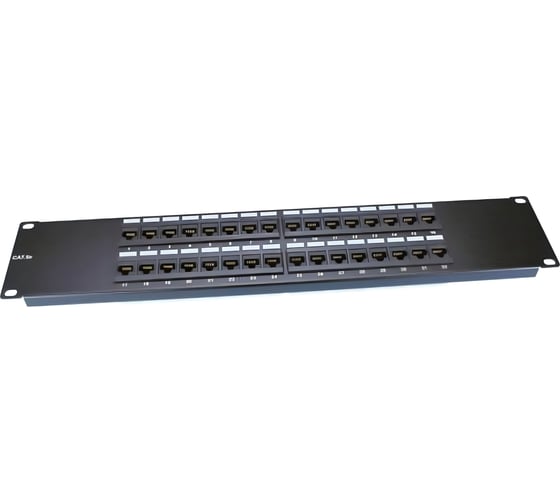 Патч-панель Hyperline PP3-19-32-8P8C-C5E-110D 19", 2U, 32 порта RJ-45, категория 5e, Dual IDC, ROHS, цвет черный 246097