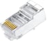 Разъем легкой оконцовки Hyperline PLEZ-8P8C-U-C6-SH-100 RJ-45 (8P8C) под витую пару, категория 6 (50 µ"/ 50 микродюймов), экранированный, универсальный (для одножильного и многожильного кабе 1