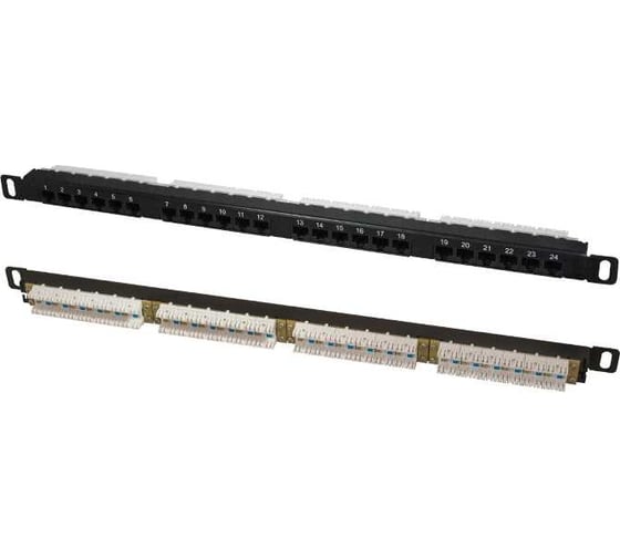 Патч-панель SUPRLAN высокой плотности 19", 24хRJ-45, UTP, Cat.5e, 0,5U 10-0404