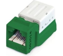 Вставка Keystone Hyperline KJNE-8P8C-C6-90-GN Jack RJ-45(8P8C), категория 6, 110 IDC, заделка с помощью NE-TOOL, зеленая 212410