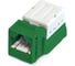 Вставка Keystone Hyperline KJNE-8P8C-C6-90-GN Jack RJ-45(8P8C), категория 6, 110 IDC, заделка с помощью NE-TOOL, зеленая 212410 1