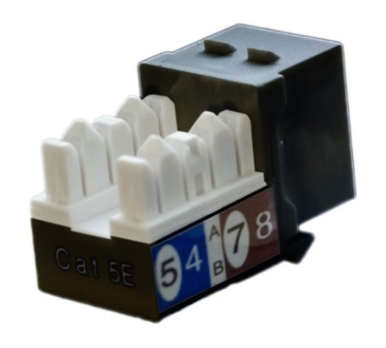 Вставка Keystone Hyperline KJ9-8P8C-C5e-90-BK Jack RJ-45(8P8C), категория 5e, черная 432650