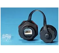 Промышленный модуль Keystone Hyperline KJ-IE-8P8C-C6-180-BK Jack RJ-45 (8P8C), IP67, категория 6, с защитной крышкой, черный 47406