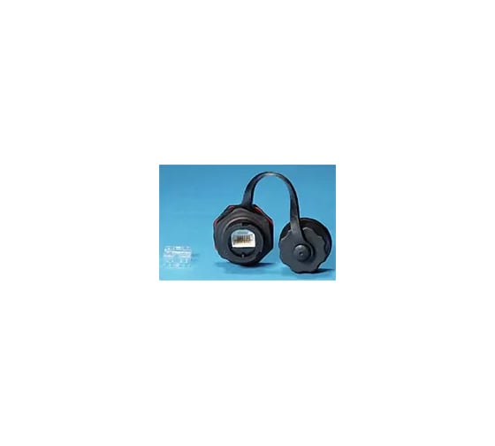 Промышленный модуль Keystone Hyperline KJ-IE-8P8C-C6-180-BK Jack RJ-45 (8P8C), IP67, категория 6, с защитной крышкой, черный 47406