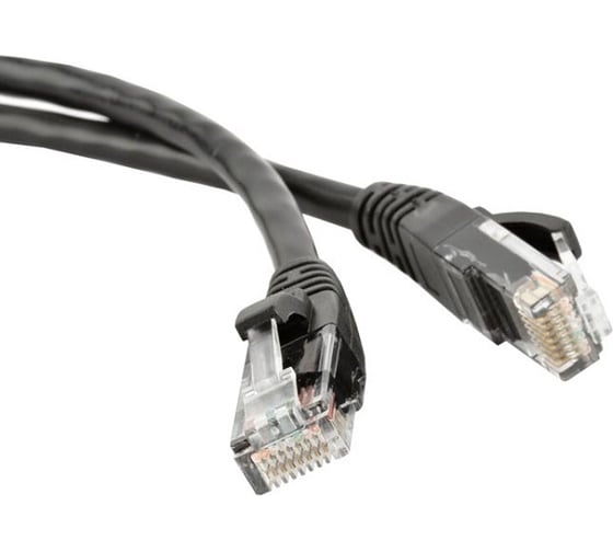 Патч-корд Hyperline PC-LPM-STP-RJ45-RJ45-C6-1M-LSZH-BK U/FTP, экранированный, Cat.6 (100% Fluke Component Tested), LSZH, 1 м, черный 30852