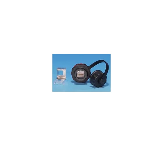 Промышленный модуль Keystone Hyperline KJ-IE-8P8C-C6-180-SH-F-BK Jack RJ-45 (8P8C), IP67, категория 6, с защитной крышкой, черный, экранированный (SH) 47448