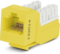 Вставка Keystone Hyperline KJNE-8P8C-C6-90-YL Jack RJ-45(8P8C), категория 6, 110 IDC, заделка с помощью NE-TOOL, желтая 212413