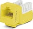 Вставка Keystone Hyperline KJNE-8P8C-C6-90-YL Jack RJ-45(8P8C), категория 6, 110 IDC, заделка с помощью NE-TOOL, желтая 212413 1