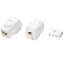 Вставка Keystone Hyperline KJ8-8P8C-C6-180-TLS-WH Jack RJ-45(8P8C), категория 6, тип 180 градусов, Toolless, белая 426190