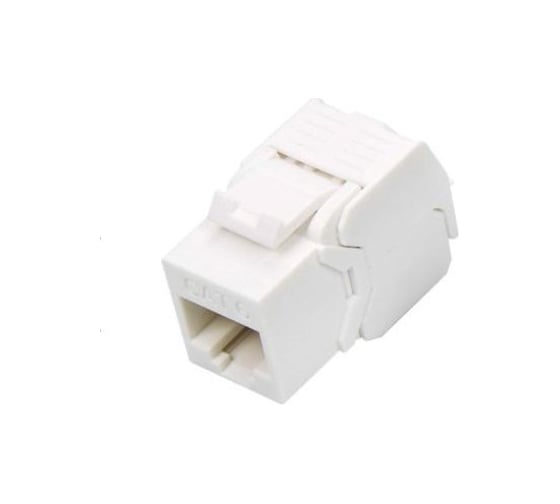 Вставка Keystone Hyperline KJ8-8P8C-C6-180-TLS-WH Jack RJ-45(8P8C), категория 6, тип 180 градусов, Toolless, белая 426190