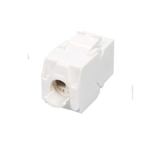 Вставка Keystone Hyperline KJ8-8P8C-C6-180-TLS-WH Jack RJ-45(8P8C), категория 6, тип 180 градусов, Toolless, белая 426190