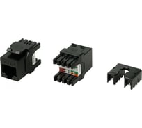 Вставка Keystone Hyperline KJ8-8P8C-C6A-180-BK Jack RJ-45(8P8C), категория 6a (10G), тип 180 градусов, черная 432644