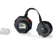 Промышленный модуль Keystone Hyperline KJ-IE-8P8C-C5e-180-BK Промышленный модуль Keystone Jack RJ-45 (8P8C), IP67, категория 5e, с защитной крышкой, черный 45690