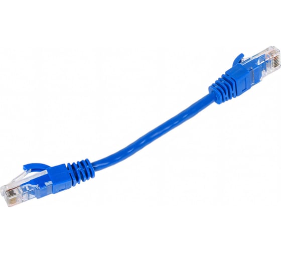 Неэкранированный патч-корд Cabeus U/UTP, категория 5е, 2xRJ45/8p8c, синий, PVC, 0.15м PC-UTP-RJ45-Cat.5e-0.15m-BL