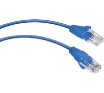 Неэкранированный патч-корд Cabeus U/UTP, категория 5е, 2xRJ45/8p8c, синий, PVC, 1м PC-UTP-RJ45-Cat.5e-1m-BL