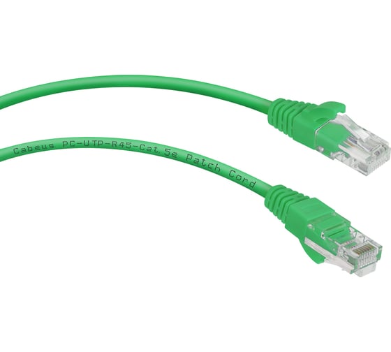 Неэкранированный патч-корд Cabeus U/UTP, категория 5е, 2xRJ45/8p8c, зеленый, LSZH, 3м PC-UTP-RJ45-Cat.5e-3m-GN-LSZH
