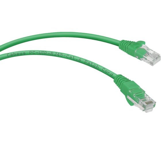 Неэкранированный патч-корд Cabeus U/UTP, категория 6, 2xRJ45/8p8c, зеленый, LSZH, 0.3м PC-UTP-RJ45-Cat.6-0.3m-GN-LSZH 1
