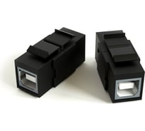 Вставка Hyperline KJ1-USB-B2-BK формата Keystone Jack с проходным адаптером USB 2.0 (Type B), ROHS, черная 251217