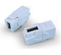 Вставка Hyperline KJ1-USB-VA2-WH формата Keystone Jack с проходным адаптером USB 2.0 (Type A), 90 градусов, ROHS, белая 247403